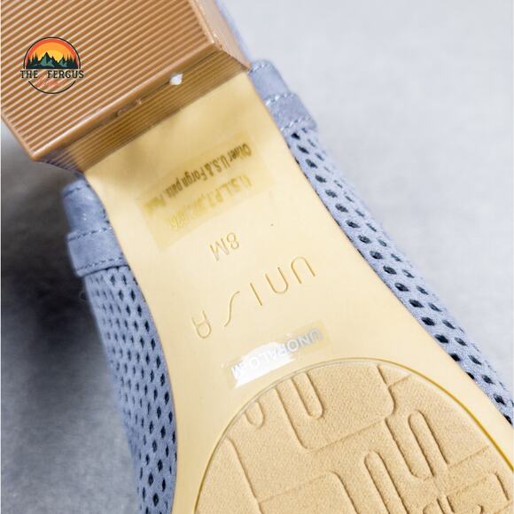 NWOT Unisa Casual Sandal Womens Sling Open Toe Mesh Shoe Block Heel Blue Size 8M - Picture 8 of 12